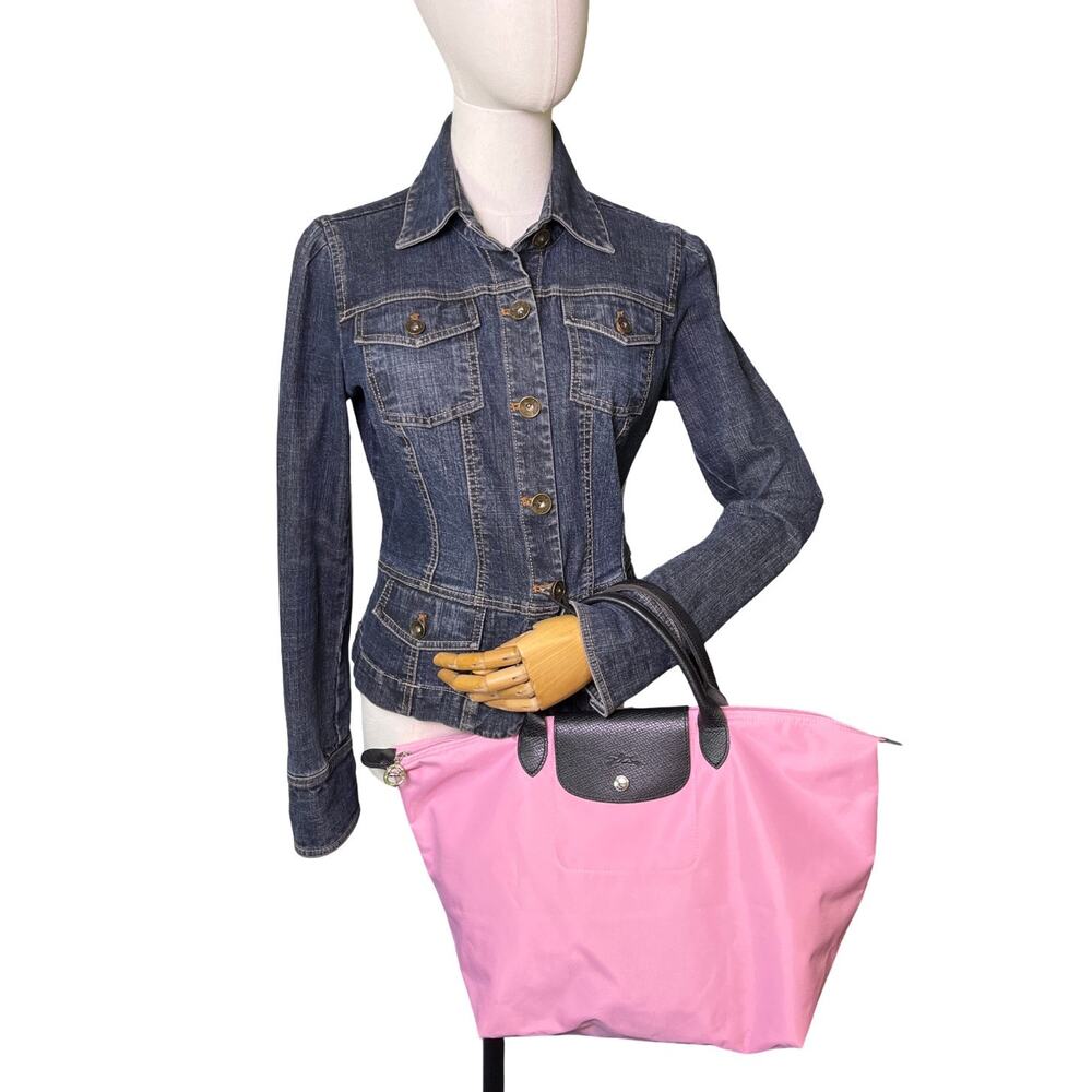 Longchamp x Sarah Morris 2014 Le Pliage Large Pink Tote Bag France - Picture 8 of 16